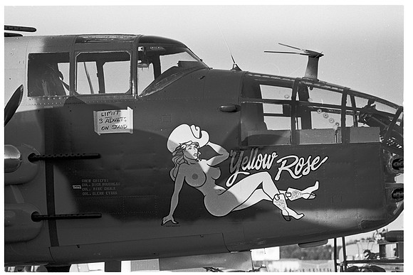 1054.b13 B-25 Mitchell starboard side Yellow Rose nose art