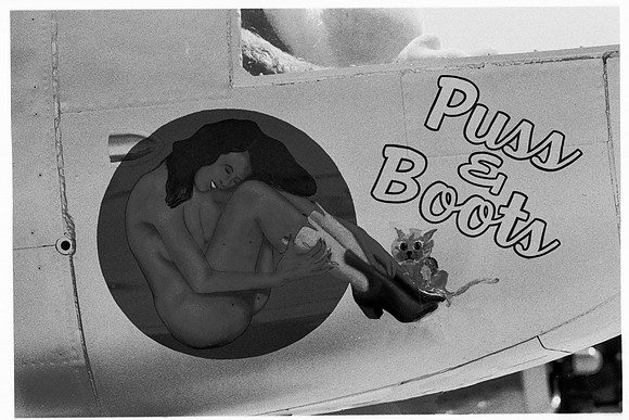 c1069.22a2 A-26 starboard side nose art Puss & Boots