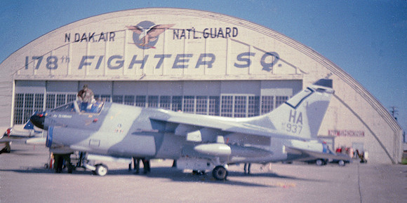 22 A-7 Corsair port side, blur