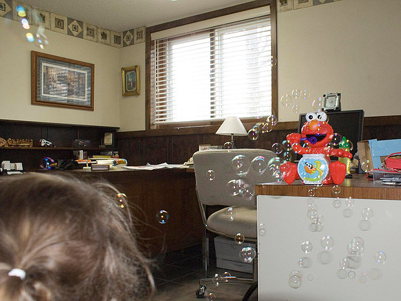 Elmo Bubbles In Our Office