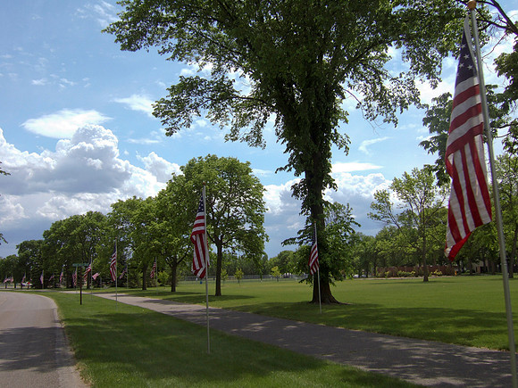 Flags On Roger Maris Drive