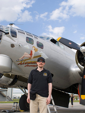Craig With B17 Nose Art