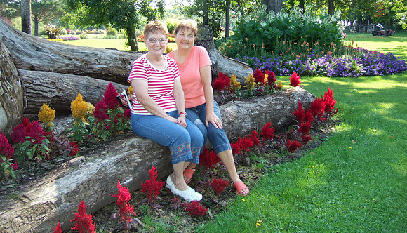 Char & Beth In Garden