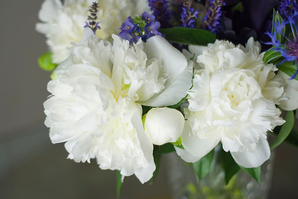 White Peonies Centerpeice