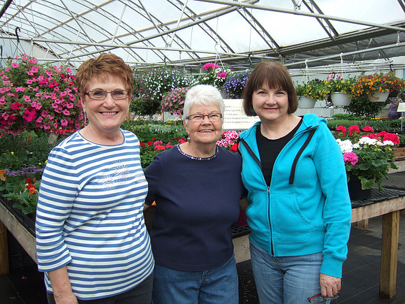 Char, Barb, and Beth In Greenhouse