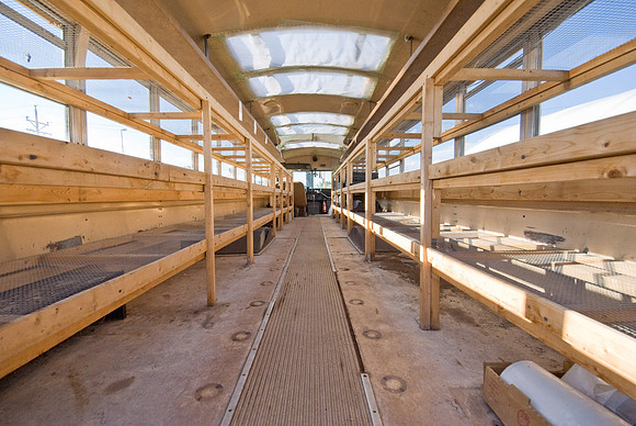 Empty Bus Racks