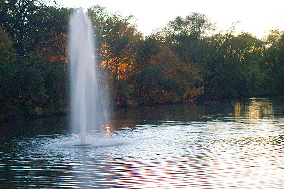 Fountain At Sunset