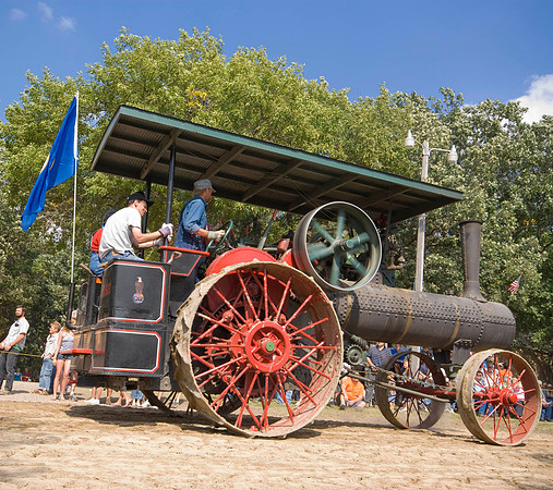 Case Steam Tractor With Minnesota Flag