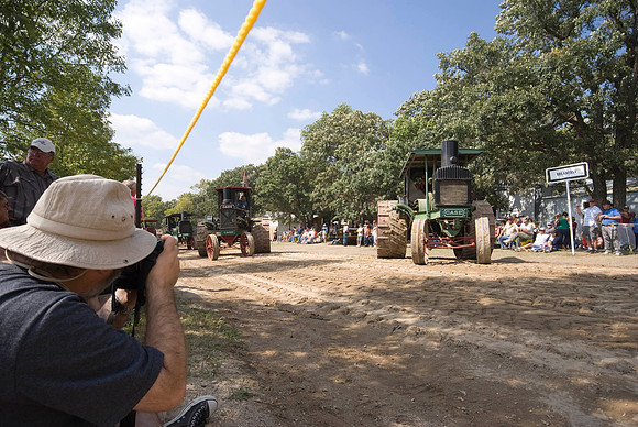 Bob Nelson Photographing An Old Case Steam Tractor
