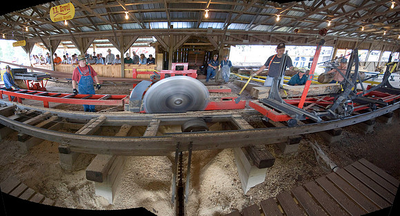 Cutting Logs In The Mill