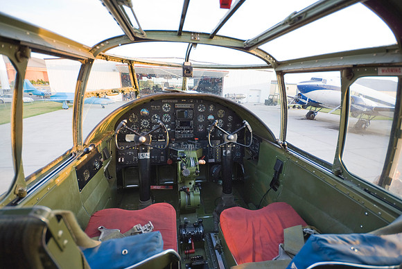 B-25 cockpit with new IFR controls