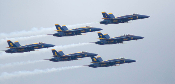 Blue Angels Side View Of 6-Plane Formation