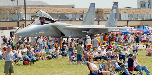 Crowds Watches The Airshow.