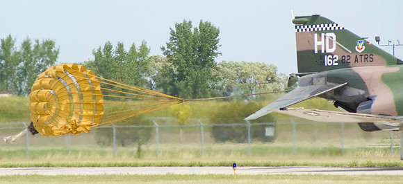 Phantom II Lands With Drag Chute