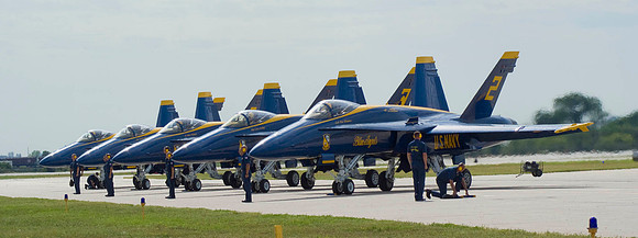 Blue Angels Parked On Flight Line