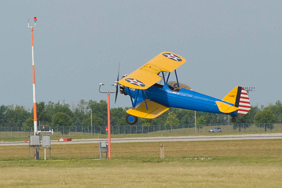 Stearman Makes A Grass Landing