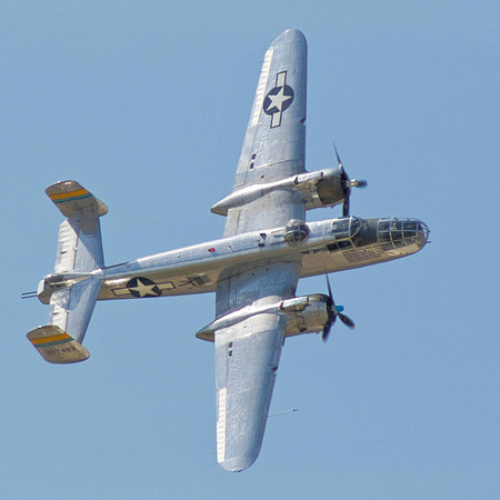 The B-25J Mitchell Makes A Banking Turn