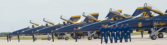 Blue Angel Pilots At Attention