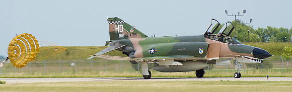 Phantom II Lands With Drag Chute