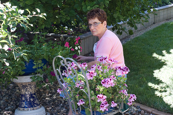 Char Working Her Planters