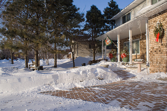 Snow Covered Paving Stones